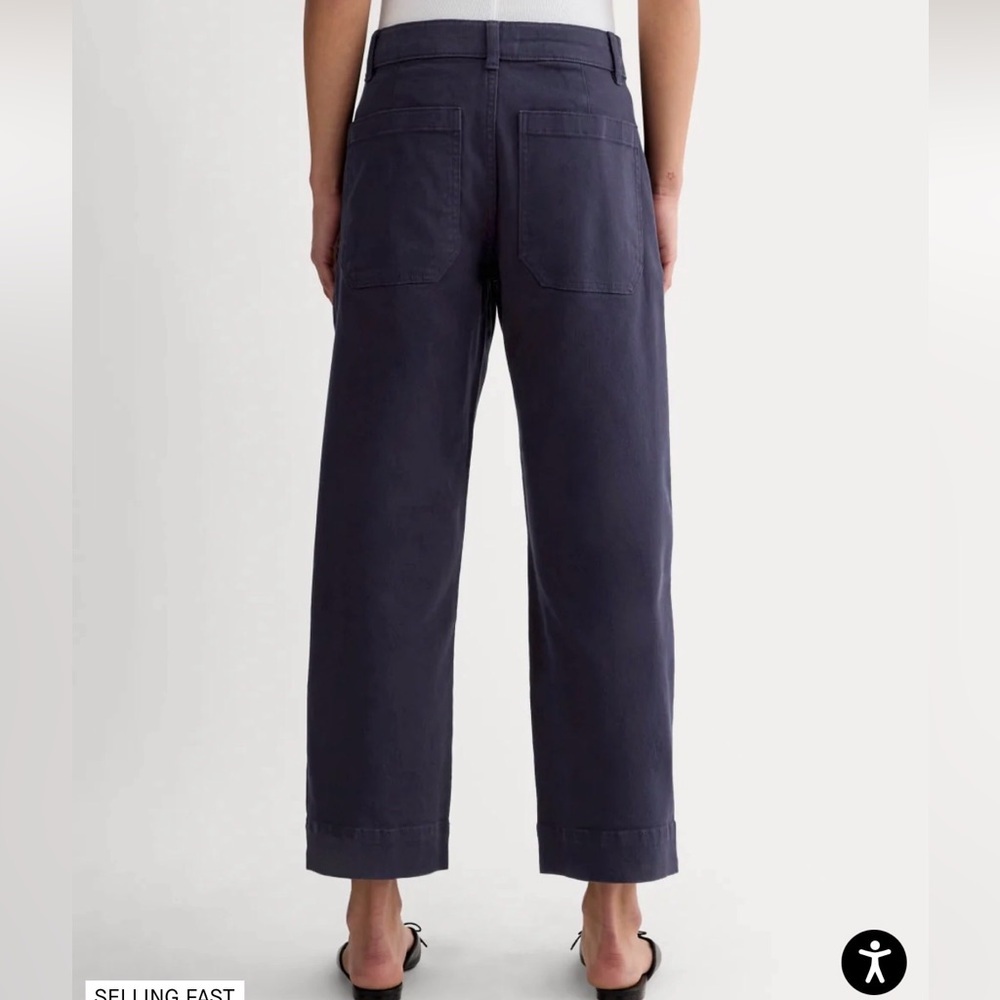 Everlane Navy Denim organic cotton high-rise relaxed straight silhouette jeans 6 - Picture 4 of 11